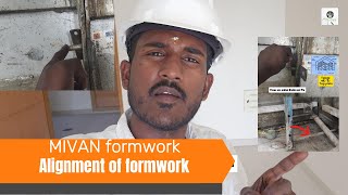 🔥Mivan formwork alignment || Shuttering plumb check || #construction #mivan