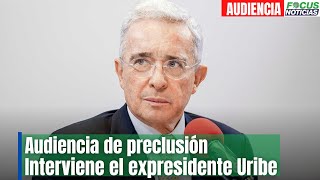 En Vivo l Audiencia Álvaro Uribe, se defiende en la investigación por soborno y fraude procesal