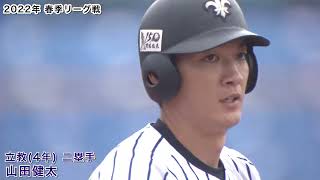 立教（４年）／山田健太選手（侍ジャパン大学日本代表　主将）　２０２２年春季リーグ戦　全安打