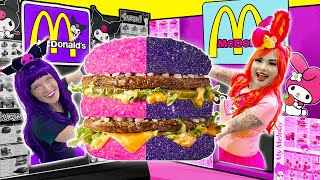 KUROMI VS MY MELODY MC DONALDS | WE BUILD AT HOME RESTAURANT BY CRAFTY HACKS PLUS