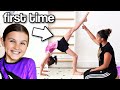 My FIRST GYMNASTICS LESSON with a Coach! | Family Fizz