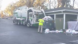 Livermore Sanitation Front Loader At Stoney Creek Apartments Picking Up The Dumpster At 7:35AM