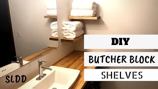 Wood Shelves Butcher Block Shelves Bathroom