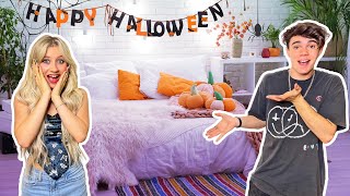 Surprising My GIRLFRIEND With A New HALLOWEEN BEDROOM Makeover **CUTE REACTION**🎃 |Jentzen Ramirez