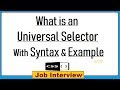 12. What is an Universal Selector With Syntax & Example in CSS?