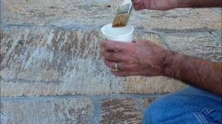 Restoring color to faded tile, stone, brick, or grout