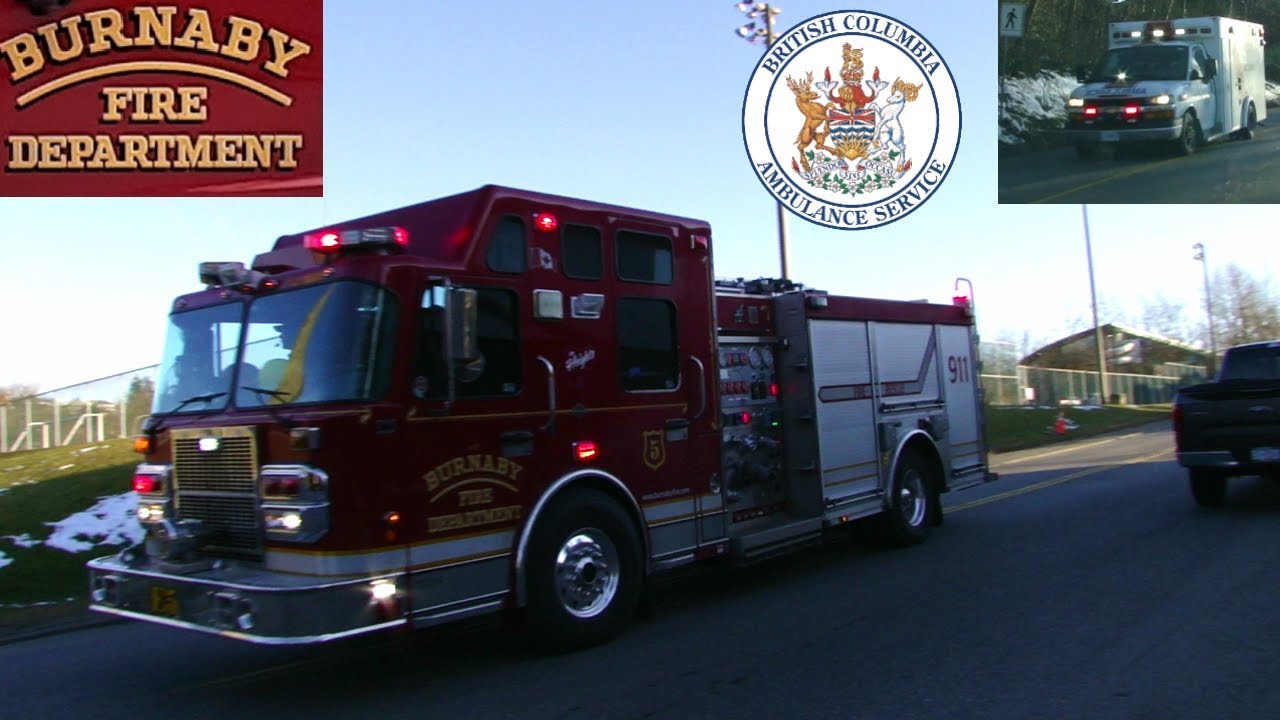 Burnaby Fire Engine 5 & BCAS Responding - YouTube