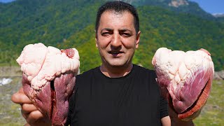 BULL HEART DISH RECIPE | FRIED BULL HEARTS | THE BEST WILDERNESS COOKING'S DISHES RECIPES