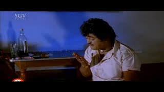 Jaggesh Steals and Drinks Alcohol Comedy Scene | Bhairava Kannada Movie