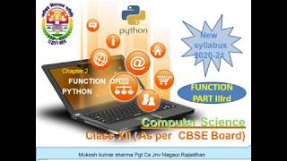 FUNCTION OF PYTHON(Part-3)/User Defined function in Python class XII