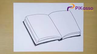 How to Draw an Open Book step by step easy