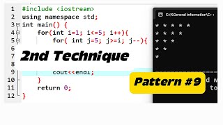 🎓 C++ Pattern Program: Print Inverted Triangle Using Only For Loops | No If Statement Needed!