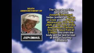 Joseph Emmanuel ~ Short Obituary