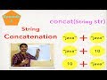 String concatenation in java with examples || string concat() method || java.lang.string