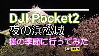 DJI Pocket2 夜の浜松城 桜の季節に行ってみた【4K】visited Hamamatsu Castle at night during the cherry blossom season.