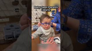 Baby receives glasses for the first time 🥺