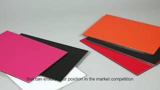 Sample display of Goldensign's acrylic, aluminum composite panel and pvc foam board