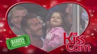 David Beckham and daughter Harper Seven - Kiss Cam