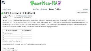 Java Practice It | Exercise 6.19: leetSpeak | file processing, Scanner, writing to an output file