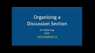 Organizing a Discussion Section