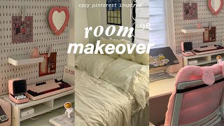 aesthetic room makeover 🌷🤍pinterest inspired, study desk makeover, cleaning & organizing, reset vlog