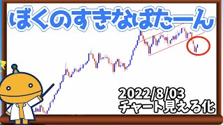 大きな転換の前兆を見逃すな！【日刊チャート見える化2022/8/3(ドル円、ポンド円、ユーロドル、ポンドドル、ゴールド等)【FX見える化labo】