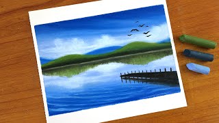 Easy Oil Pastel Scenery Painting for beginners | Oil Pastel Drawing