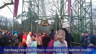 Voorlopig laatste ritje bij de Python in de Efteling.