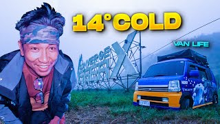 VAN LIFE - Overnight on a Billboard - Extreme Cold Mountain