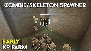 Minecraft Bedrock Zombie and Skeleton Mob Spawner XP Farm 1.20