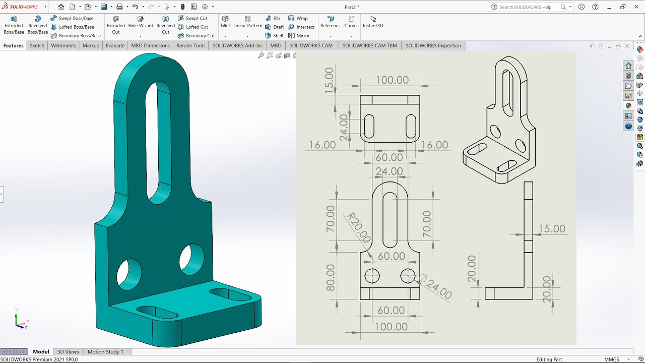 Part Design Tutorial In SOLIDWORKS - 3 - YouTube