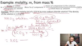 How to calculate molality from mass percent?