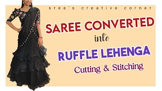 Ruffle Lehenga Cutting and Stitching | Fishcut Skirt | Mermaid skirt | Outfit from Scratch