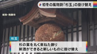 軒先に真新しい「杉玉」、新酒の初しぼり祝う　岐阜・飛騨市の造り酒屋(2022/11/2)