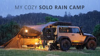 SOLO Car Camping in RAIN - Cozy Relaxing with my Dog | Sleep in a tent