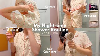 My updated *REALISTIC* night-time shower routine🛀| hair, face and body care🍡