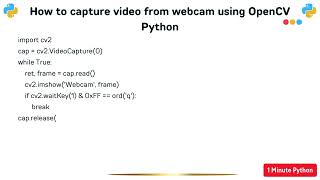 How to capture video from webcam using OpenCV Python