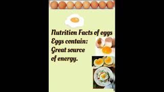 Nutrition facts of eggs/eggs contain #shorts#All benefits