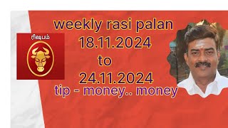 rishabam weekly rasi palan 18.11.2024 to 24.11.2024 | ரிஷபம் வாரம் ராசி பலன் |