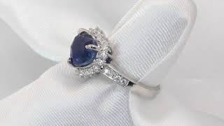 diamond heart sapphire ring 3243v