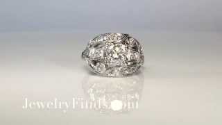 Glamorous Art Deco 1.32ctw Sparkling Diamond Engagement Ring Platinum