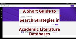 Tutorial: Search Strategies & Boolean Operators in Academic Databases / Web of Science