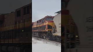 Colorful CN M394 with a KCS DPU! Dec 07/24 #canadiannational #kansascitysouthern #cntrain #cnrailway