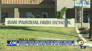 Student faces expulsion for his parents' mistake