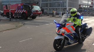 Koninklijke Marechaussee begeleidt Crashtender 17-8963 over de Erasmusbrug in Rotterdam!