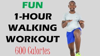 FUN 1-HOUR WALKING WORKOUT for Weight Loss🔥Burn 600 Calories🔥