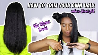 HOW TO TRIM YOUR OWN HAIR | Trimming my natural hair when straight