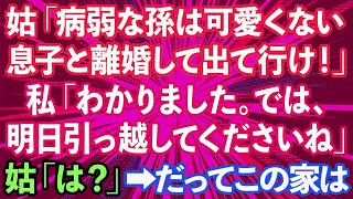 【スカッとする話】義母「病弱な孫は可愛くない！今すぐ出て行け」同居の私に離婚届を突きつけて来た→私「わかりました。では明日引っ越してくださいね」義母「は？」実は   【修羅場】