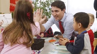 Trudeau promotes federal child care pledge at daycare visit