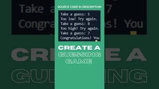 Python Guessing Game Tutorial for Beginners | Complete Source Code in Description